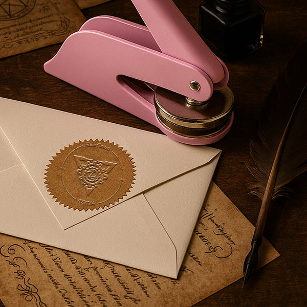 Personalized Beyonder Pathway Pattern Embosser, Hand-Held Embosser, Embossing Stamp with Name and Date, Mysterious Bookplates for Book Lovers