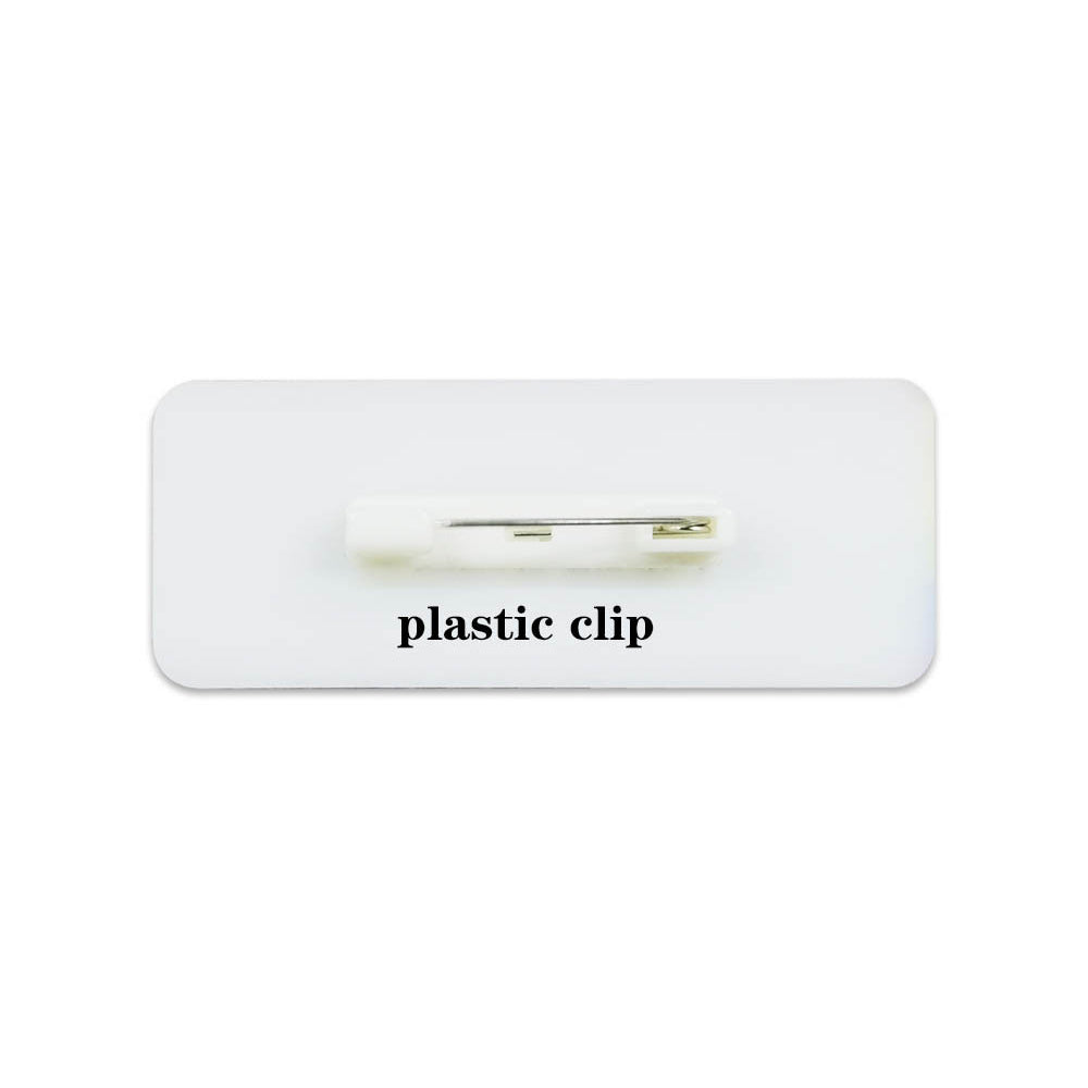 Personalized Name Badge with Rainbow - Plastic Clip