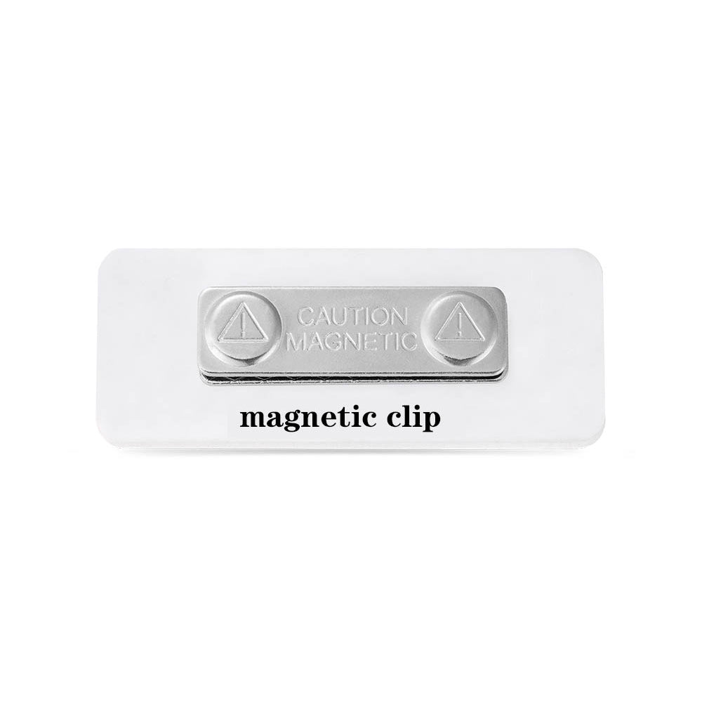 Personalized Name Badge with Rainbow - Magnetic Clip