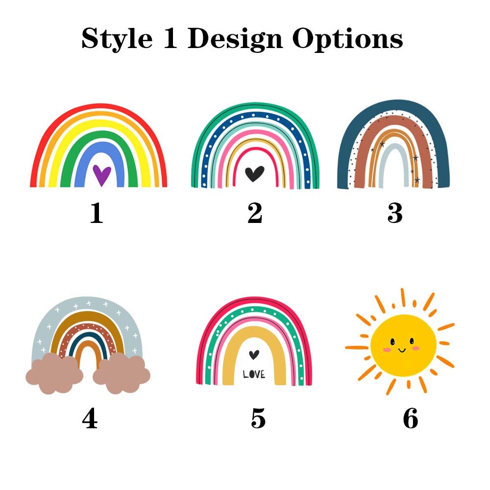 Personalized Name Badge with Rainbow - Magnetic Clip