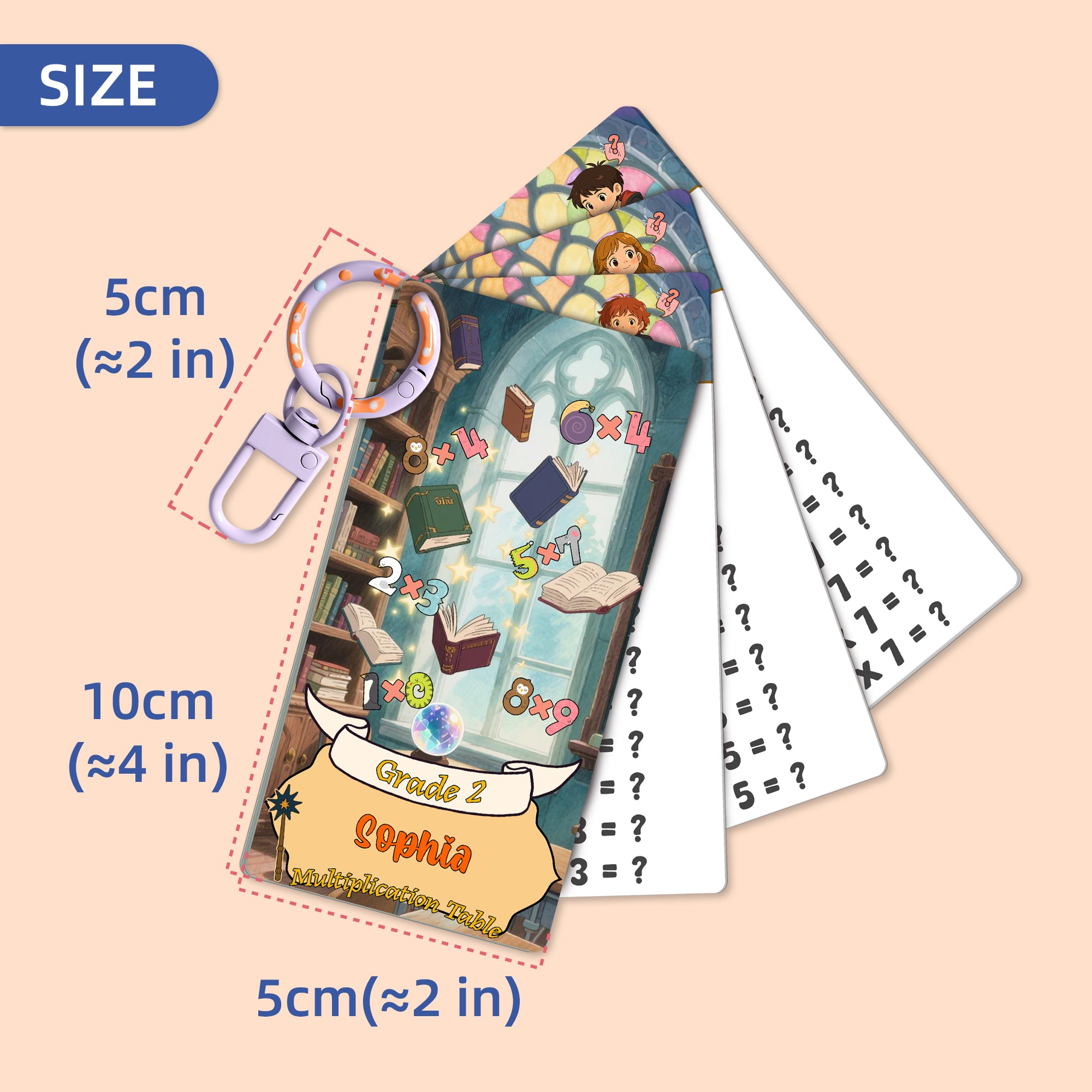 Personalized Magic School Multiplication Flash Cards, Custom Name Math Practice Cards, Times Table Flash Cards, Self-Checking Double-Sided Cards, Educational Gift and Teaching Resources for Kids, Students, Classroom, Homeschool, Birthday or Christmas Gift