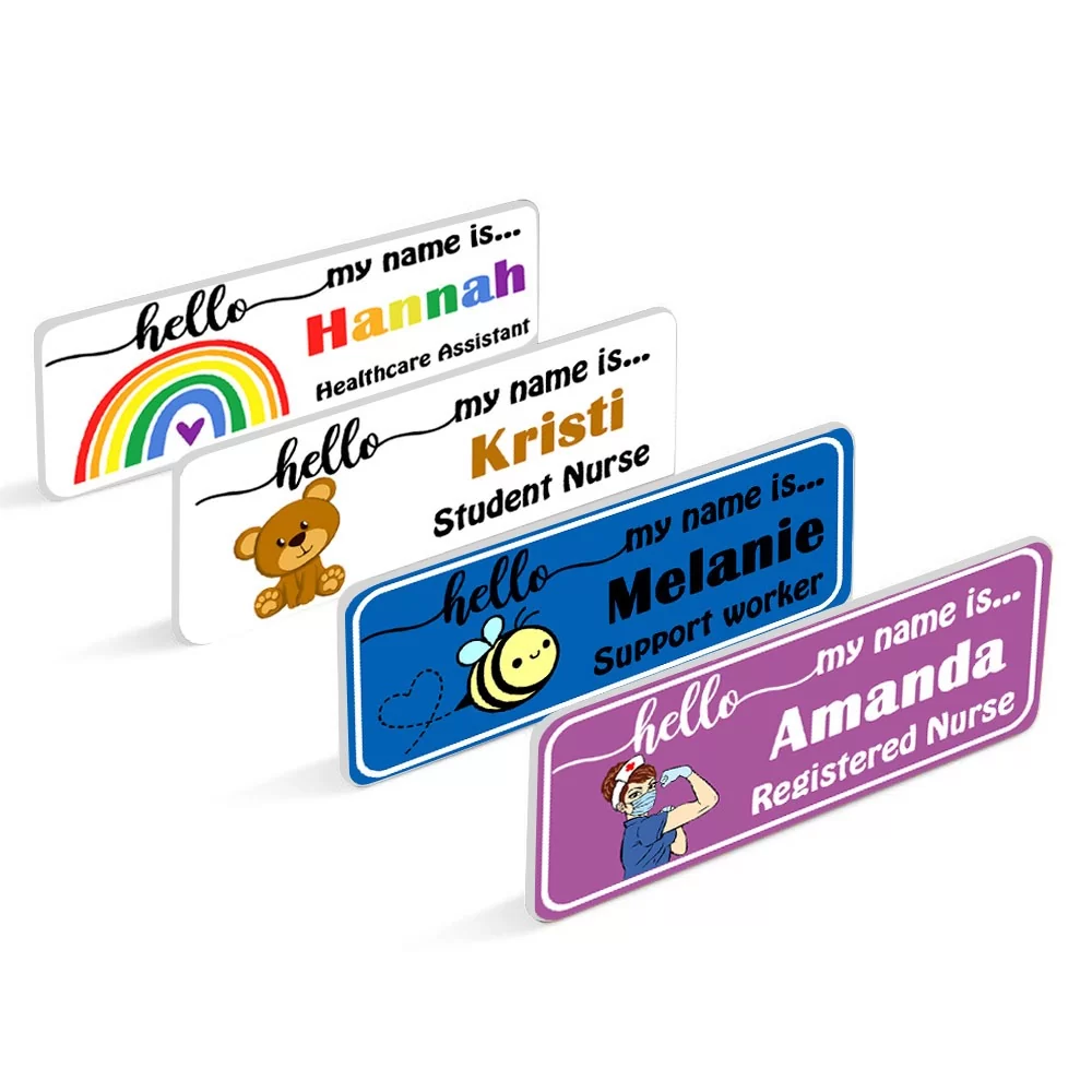Personalized Name Badge Name Tags - Plastic Clip