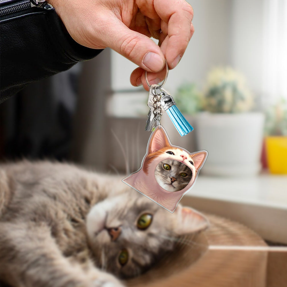 Personalized Cat Meme Acrylic Keychain, Pet Avatar Meme Fridge Magnet, Purr-fectly Fun Cat Meme Pin Badge, Gift for Pet Lover/Pet Parent/Meme Lover