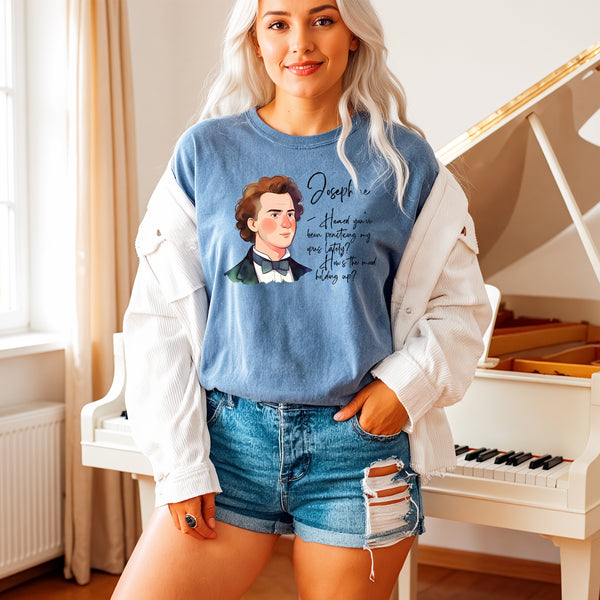 Personalized Classical Musician Portrait Cotton T-Shirt, with Custom Name, Gift for Music Lovers, Music Teachers, Instrument Learners, Music Students