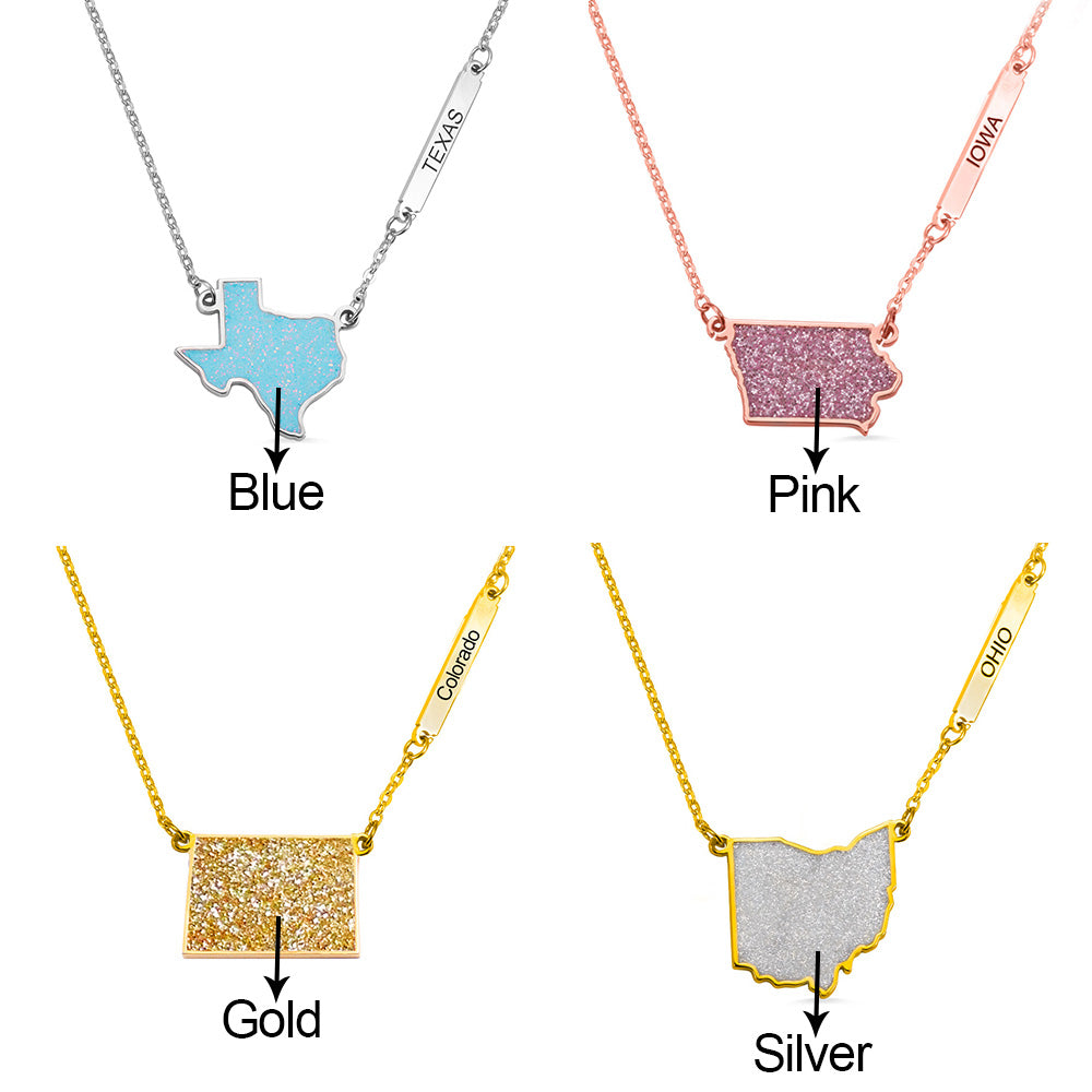 Personalized U.S. State Necklace