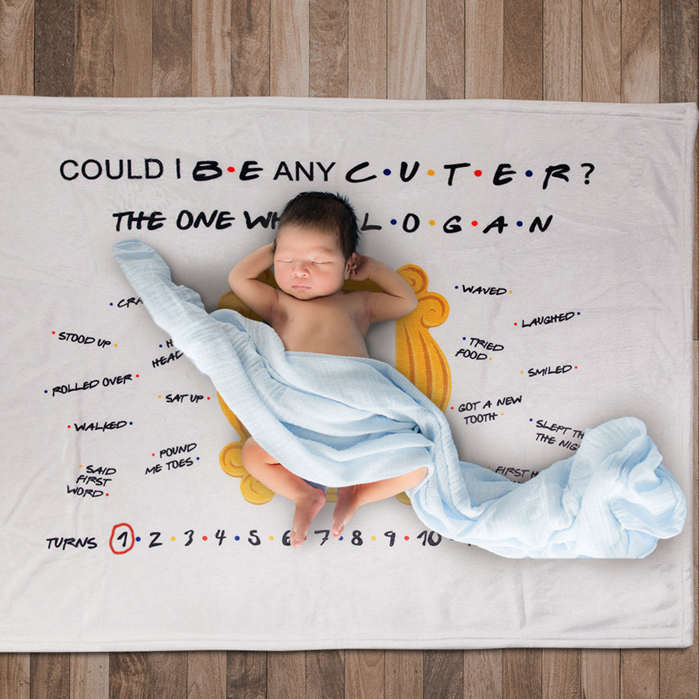 Custom Name Fleece Blanket Friends Theme TV Show Gift