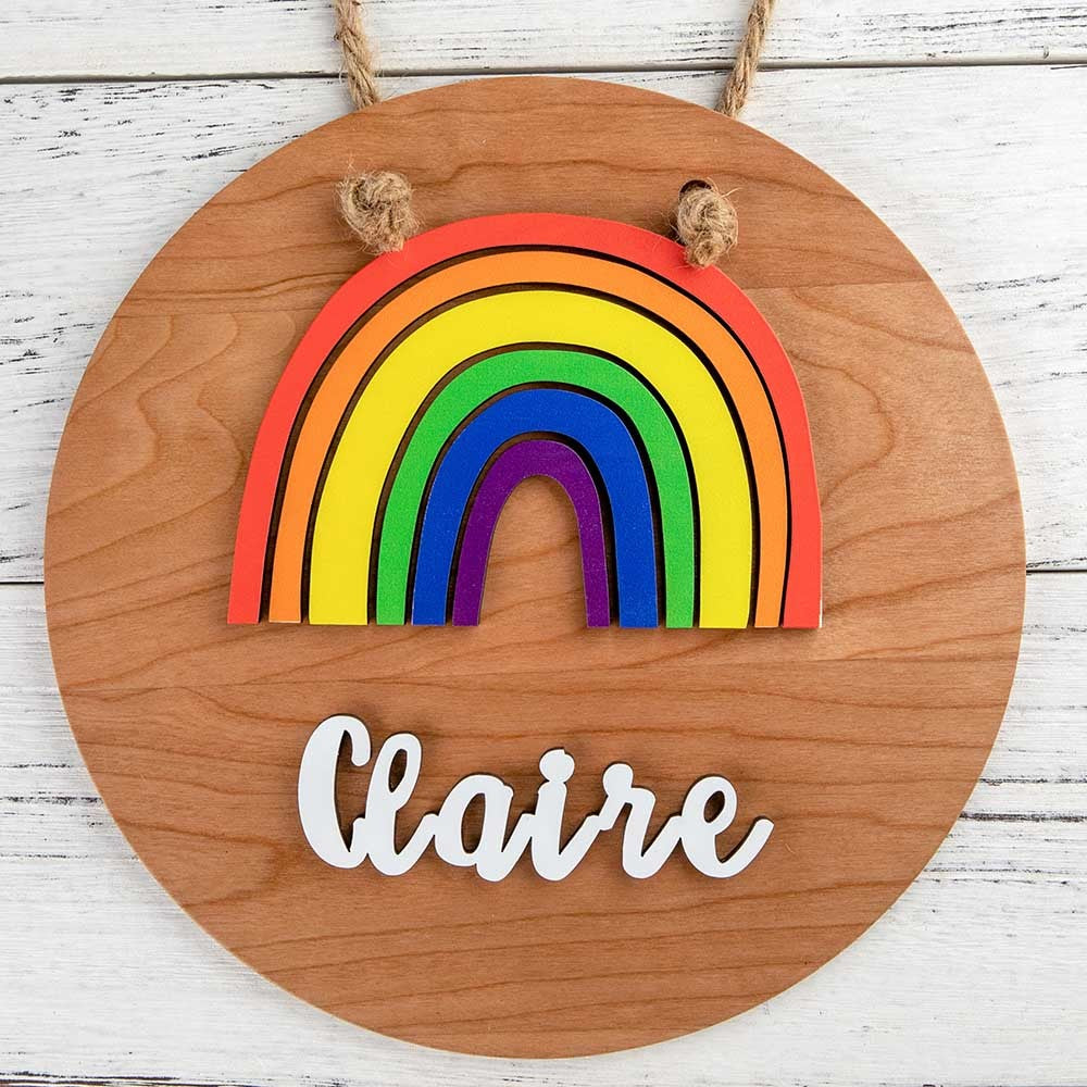 Personalized Rainbow Name Sign for Kids