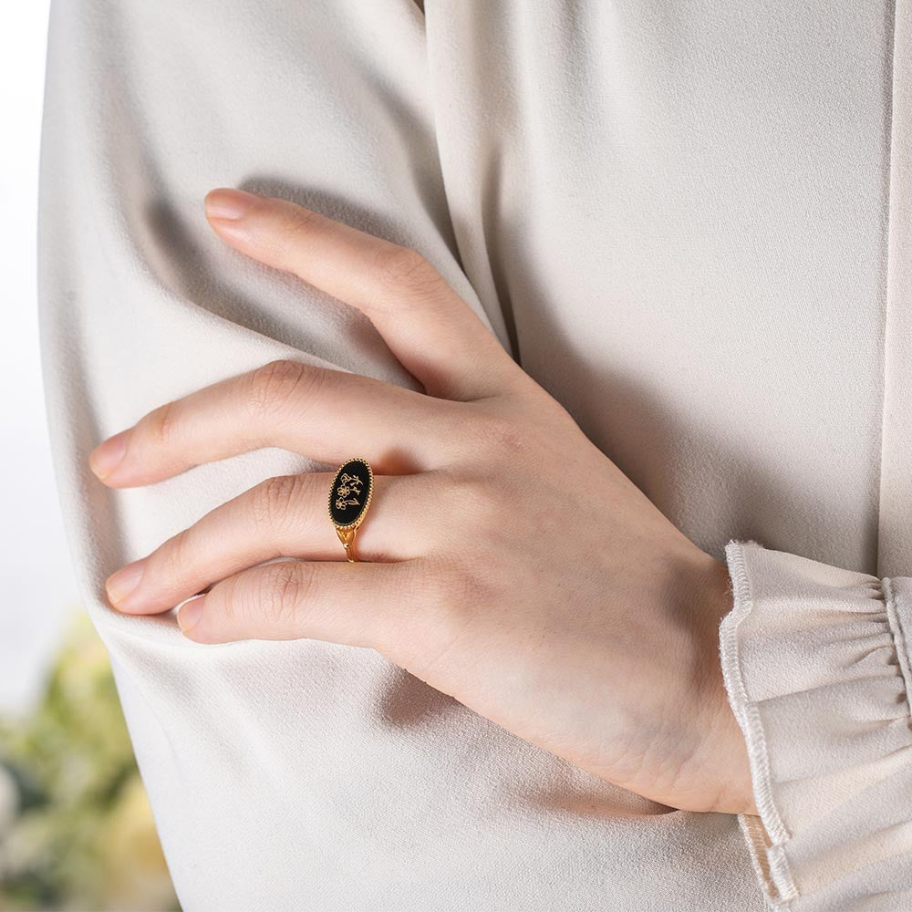 Sterling Silver 925/Personalized Birth Flower Ring for Mom/Wife