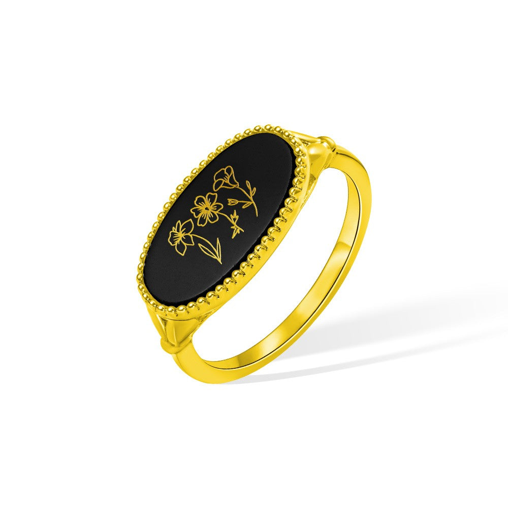 Sterling Silver 925/Personalized Birth Flower Ring for Mom/Wife