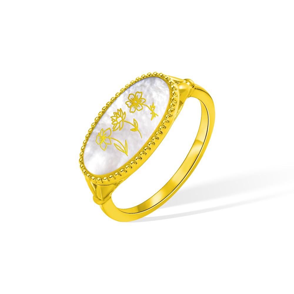 Sterling Silver 925/Personalized Birth Flower Ring for Mom/Wife
