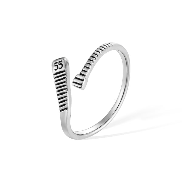 Sterling Silver Ice Hockey Ring, Personalized Name Number Hockey Stick Jewelry, Fantastic Gift for Hockey Mom Fans Team Players
