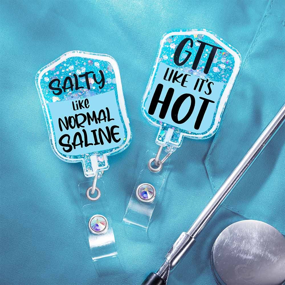 Personalized IV Bag Badge Reel, Nurse/Doctor Badge Reel, Acrylic Badge Reel for Nurse/Doctor/Dentist