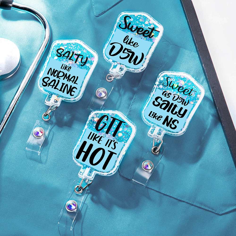 Personalized IV Bag Badge Reel, Nurse/Doctor Badge Reel, Acrylic Badge Reel for Nurse/Doctor/Dentist