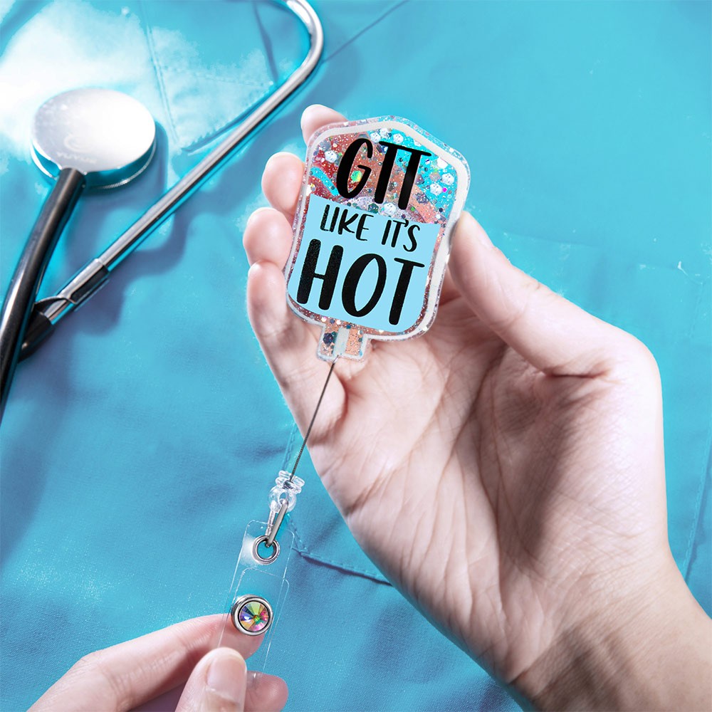 Personalized IV Bag Badge Reel, Nurse/Doctor Badge Reel, Acrylic Badge Reel for Nurse/Doctor/Dentist