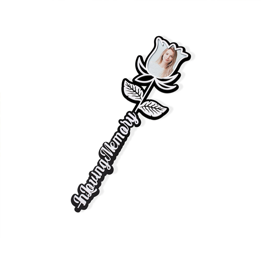 Custom Photo In Loving Memory Rose Sign, Acrylic Photo Prop/Ornament, Custom Photo gift, Valentine's Day/Anniversary Gift for Newlyweds/Couples