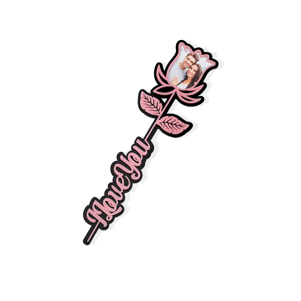 Custom Photo In Loving Memory Rose Sign, Acrylic Photo Prop/Ornament, Custom Photo gift, Valentine's Day/Anniversary Gift for Newlyweds/Couples