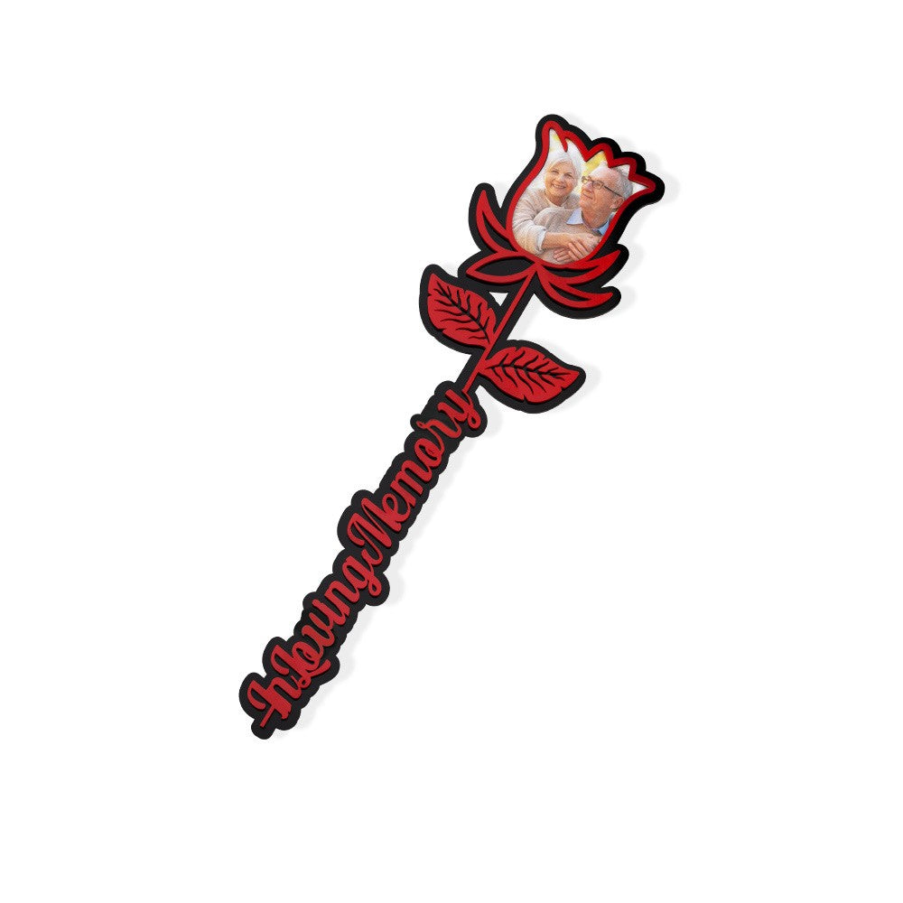 Custom Photo In Loving Memory Rose Sign, Acrylic Photo Prop/Ornament, Custom Photo gift, Valentine's Day/Anniversary Gift for Newlyweds/Couples