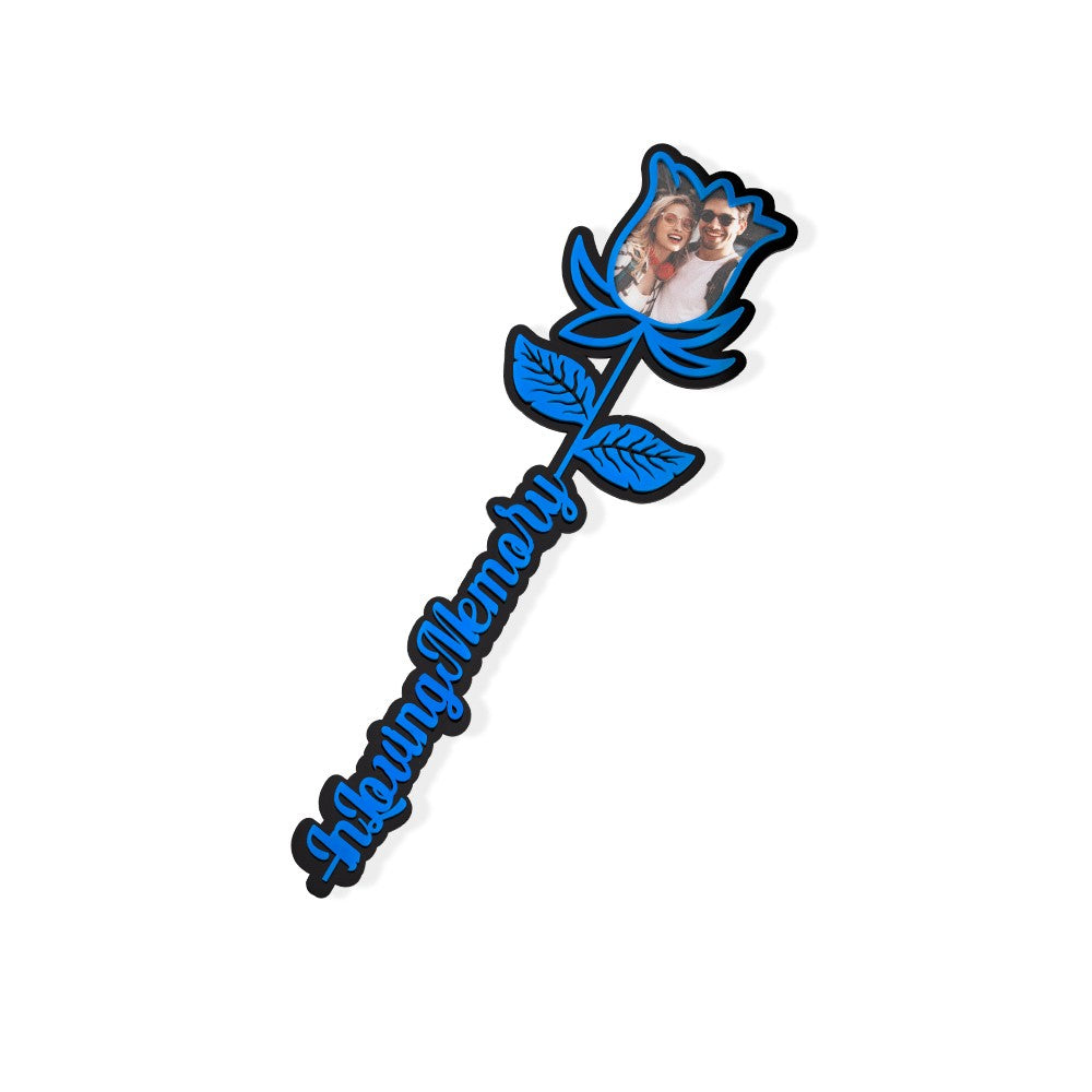 Custom Photo In Loving Memory Rose Sign, Acrylic Photo Prop/Ornament, Custom Photo gift, Valentine's Day/Anniversary Gift for Newlyweds/Couples