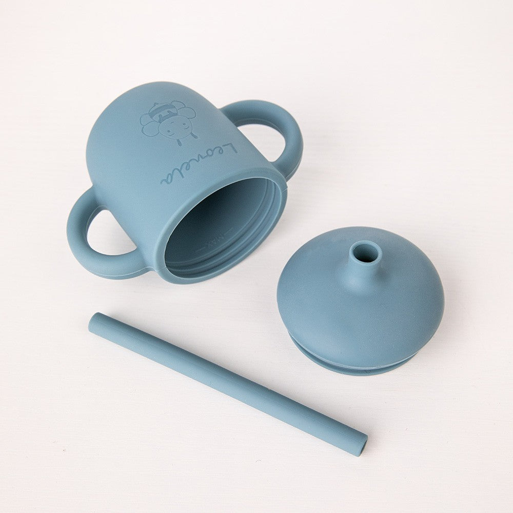 Custom Baby Edible Silicone Animal Cup, 6 fl oz Baby  Cup with Lid and Straw, Baby and Toddler Gift, Use on Babies over 6 Months
