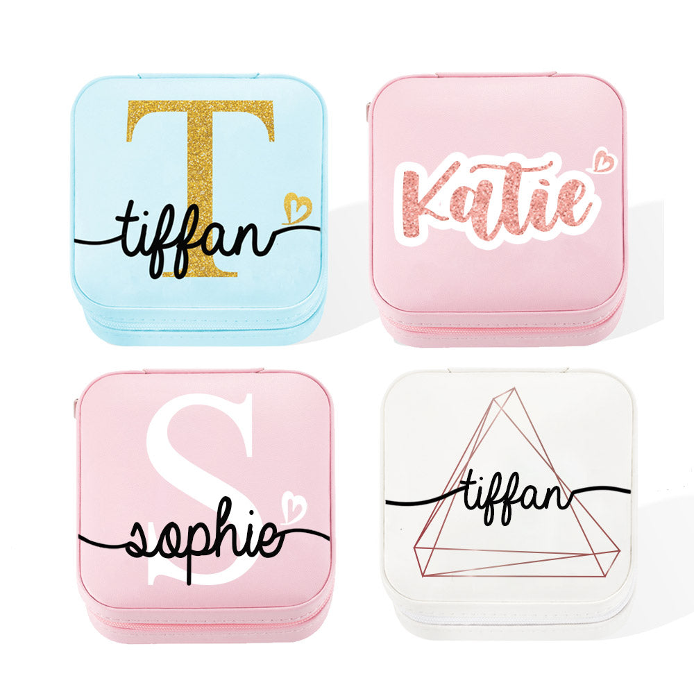Custom Jewelry Organizer, Jewelry Boxes for Ring, Necklace, Bracelet, Earrings Jewelry Travel Case, Gifts for Her/Bridesmaid