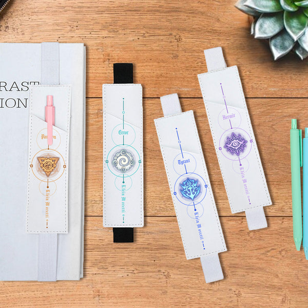 Custom Beyonder Pathway Leather Bookmark Band with Pen Pocket, Personalized Pencil Pocket Bookmark, Leather Bookmark, Reading Accessory, Birthday Gift for Bookworms