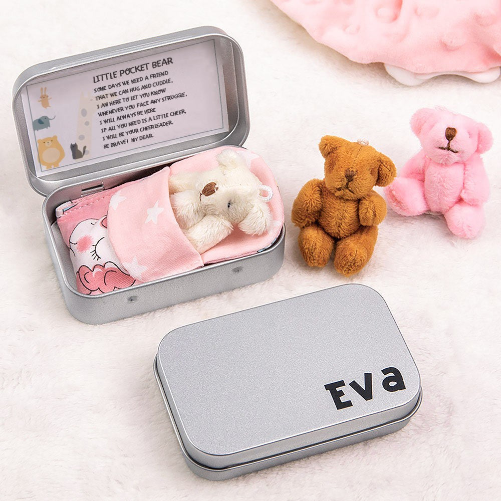 Personalized Stuffed Bear in a Box, Worry Doll for Anti-anxiety/Stress, Birthday/Christmas Gift for Children