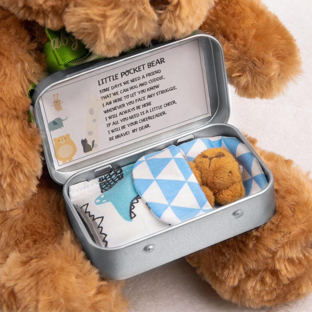 Personalized Stuffed Bear in a Box, Worry Doll for Anti-anxiety/Stress, Birthday/Christmas Gift for Children