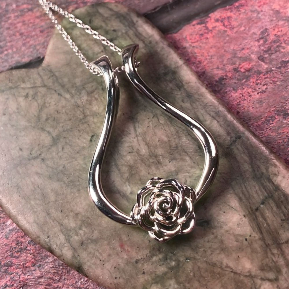 Sterling Silver 925 Ring Holder Necklace,Rose Ring Holder Necklace, Wedding Ring Keeper, Gift for Women/Nurses/Mother/Wife