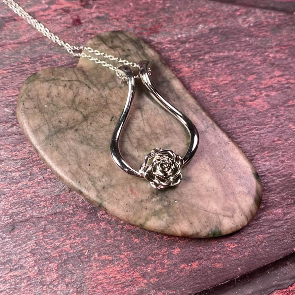 Sterling Silver 925 Ring Holder Necklace,Rose Ring Holder Necklace, Wedding Ring Keeper, Gift for Women/Nurses/Mother/Wife