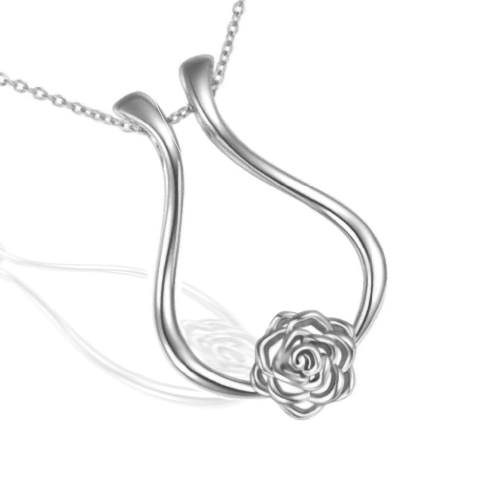 Sterling Silver 925 Ring Holder Necklace,Rose Ring Holder Necklace, Wedding Ring Keeper, Gift for Women/Nurses/Mother/Wife