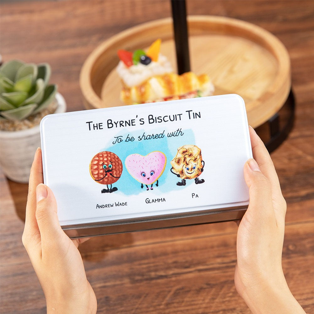 Personalized Name Biscuit Tin, Cookie Image Biscuit Tin, Goodie Tin,  Storage Tin, Gift for Grandma/Grandpa/Nanny/Mom/Dad