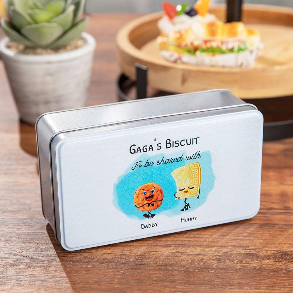 Personalized Name Biscuit Tin, Cookie Image Biscuit Tin, Goodie Tin,  Storage Tin, Gift for Grandma/Grandpa/Nanny/Mom/Dad