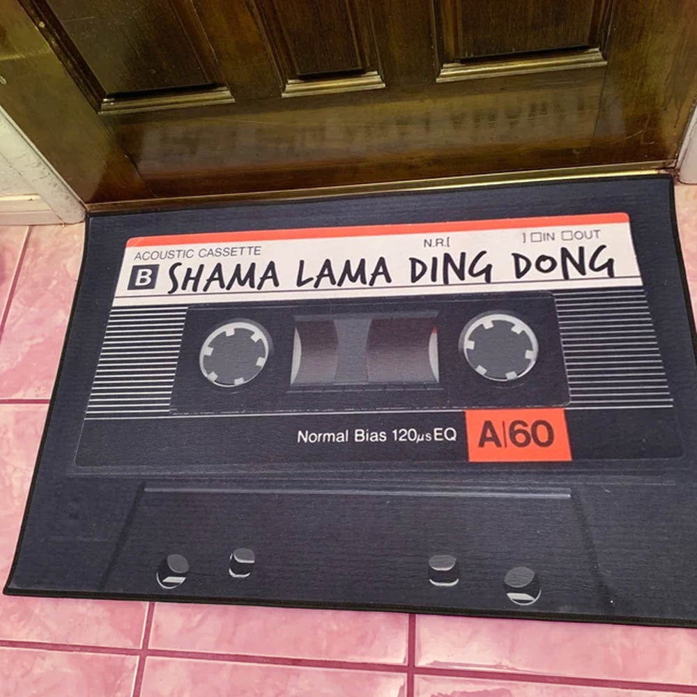 Personalized Cassette Tape Retro Doormat,  Custom Door Mat, Welcome Mat, Home Decor, Gift for Men/Women/Cassette Tapes Lovers/Music Lovers