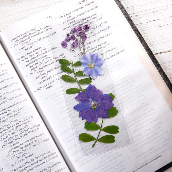 Colorful Flower Bookmarks Pressed Floral Bookmark with Real Dried Flowers,  Handmade Aesthetic Page Marker Bookmark for Bookish Friends - 4PCS