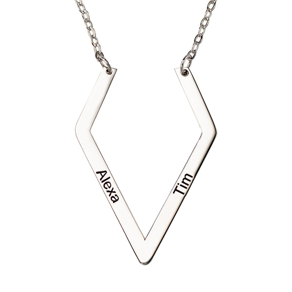 Silver 925/Personalized Ring Holder Necklace, Doctor Ring Holder, Geometric Nameplate Ring Holder Necklace, Doctors/Surgeon/Graduation Gift, Gift For Him