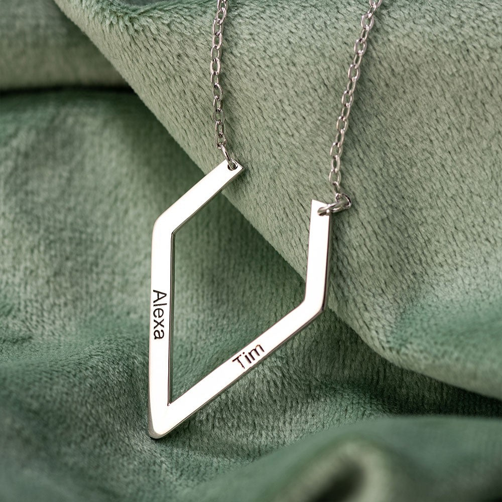 Silver 925/Personalized Ring Holder Necklace, Doctor Ring Holder, Geometric Nameplate Ring Holder Necklace, Doctors/Surgeon/Graduation Gift, Gift For Him