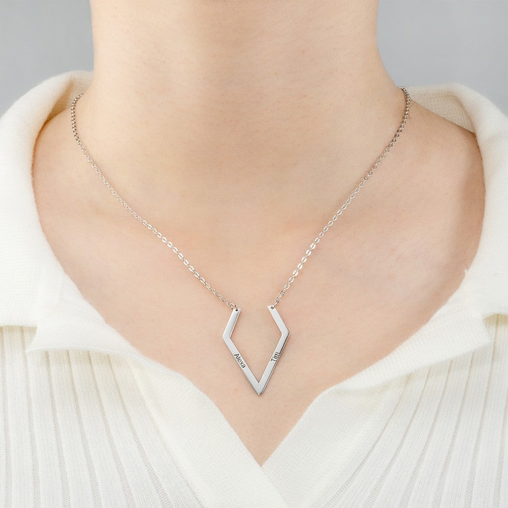 Silver 925/Personalized Ring Holder Necklace, Doctor Ring Holder, Geometric Nameplate Ring Holder Necklace, Doctors/Surgeon/Graduation Gift, Gift For Him
