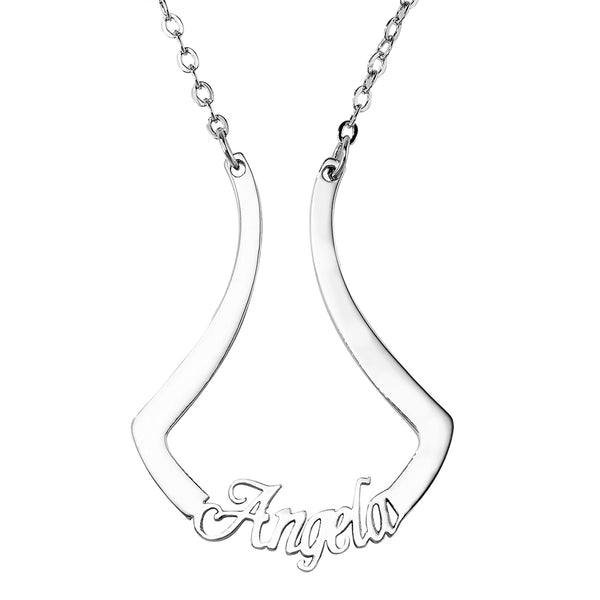 Silver 925 Necklace, Personalized Ring Holder Necklace, Ring Keeper Necklace with Name, Wedding Ring Holder, Ring Holder Jewelry, Gift for Woman/Mother/Grandma