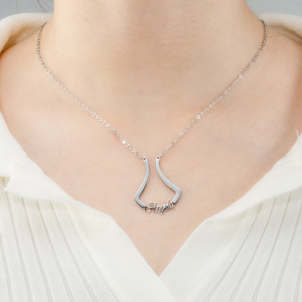Stainless Steel Necklace, Personalized Ring Holder Necklace, Ring Keeper Necklace with Name, Wedding Ring Holder, Ring Holder Jewelry, Gift for Woman/Mother/Grandma