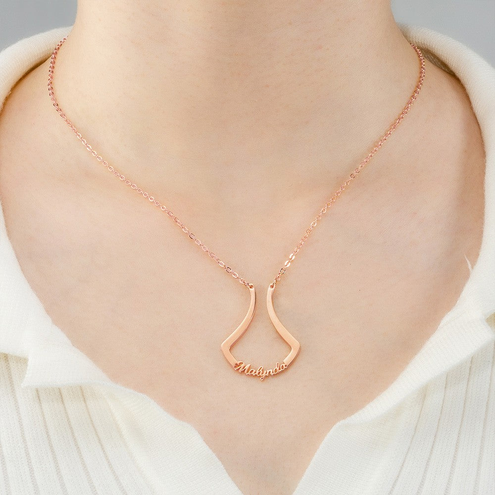 Stainless Steel Necklace, Personalized Ring Holder Necklace, Ring Keeper Necklace with Name, Wedding Ring Holder, Ring Holder Jewelry, Gift for Woman/Mother/Grandma