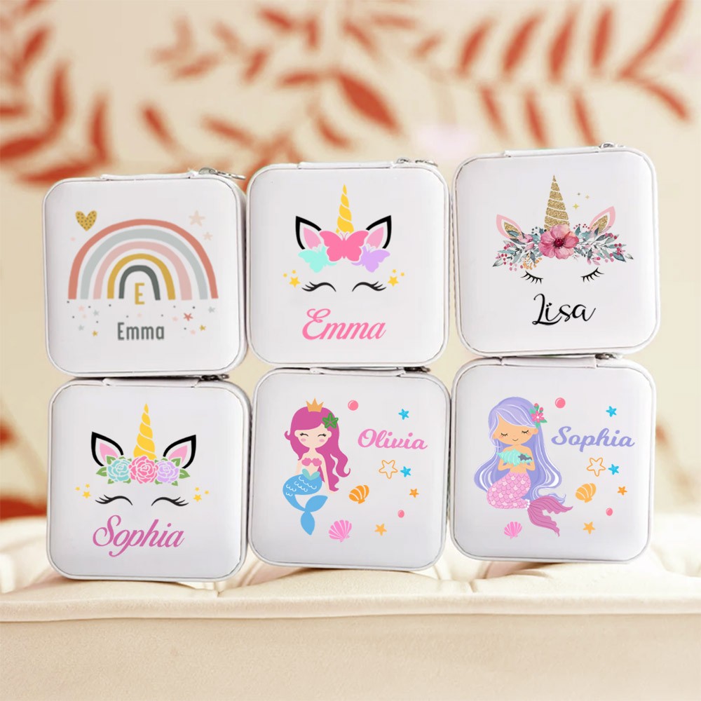 Personalized Jewelry Box with Unicorn/Mermaid, Children’s Jewelry Box, Christening Gift, Girls Jewelry Box, Birthday Gift for Girl, Flower Girl Gift