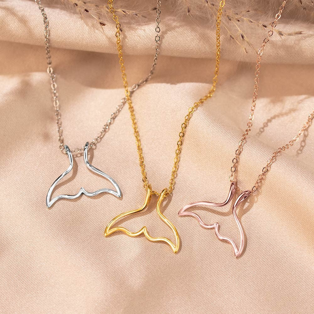 Ring Holder Necklace, Brass  Mermaid Tail Pendants Ring Keeper Necklace, Fish Tale Necklace Wedding Gift for Women Nurses Mothers Wife