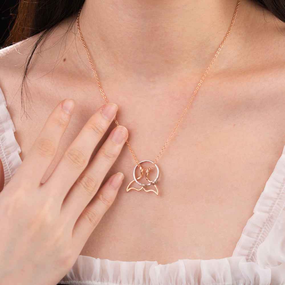 Ring Holder Necklace, Sterling Silver Mermaid Tail Pendants Ring Keeper Necklace, Fish Tale Necklace Wedding Gift for Women Nurses Mothers Wife
