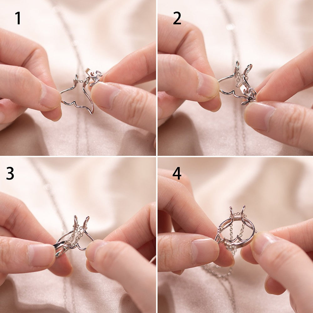 Ring Holder Necklace, Sterling Silver Mermaid Tail Pendants Ring Keeper Necklace, Fish Tale Necklace Wedding Gift for Women Nurses Mothers Wife