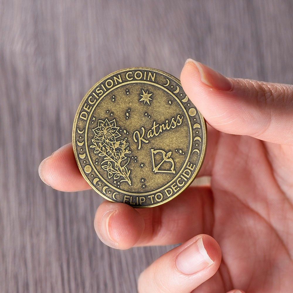 Custom Flip to Decide Decision Coin, Mental Couple's Flipping Coin Decision Maker, Argument Solver, Anniversary Engraved Gift for Her/Him, Couple Gift