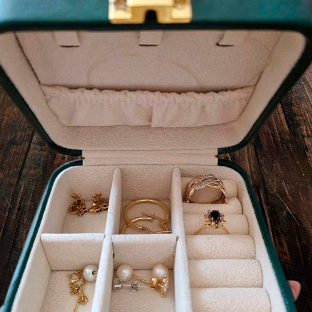 Monogrammed Travel Jewelry Case, Personalized Leather Jewelry Box Organizer, Jewelry Display Cases, Ring/Necklace/Bracelet/Earrings Holder Box