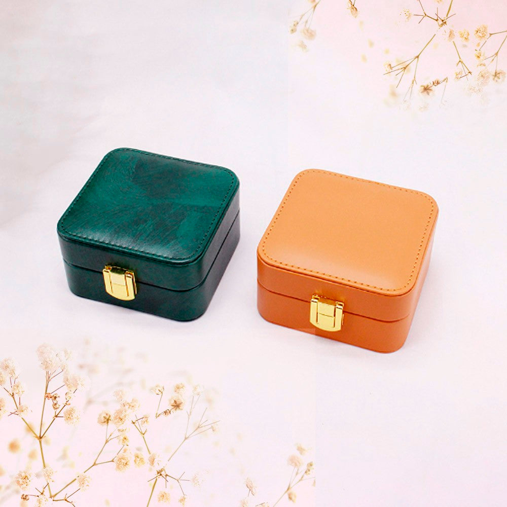 Monogrammed Travel Jewelry Case, Personalized Leather Jewelry Box Organizer, Jewelry Display Cases, Ring/Necklace/Bracelet/Earrings Holder Box