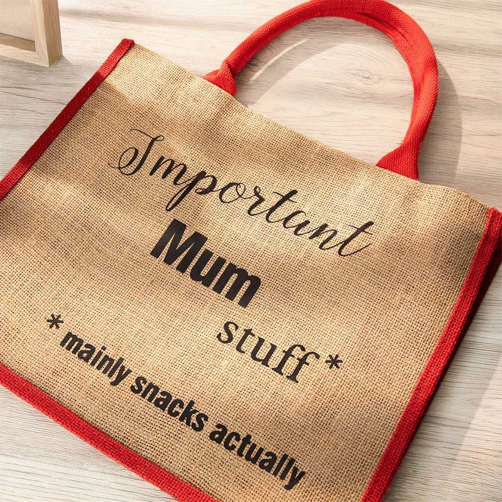Important Nana Bag, Custom Name Nana Flax Shopping Bag, Funny Keepsake Shopping Tote, Mother's Day/Birthday/Christmas Gift for Mother/Grandma/Wife