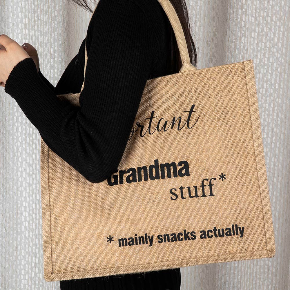 Important Nana Bag, Custom Name Nana Flax Shopping Bag, Funny Keepsake Shopping Tote, Mother's Day/Birthday/Christmas Gift for Mother/Grandma/Wife