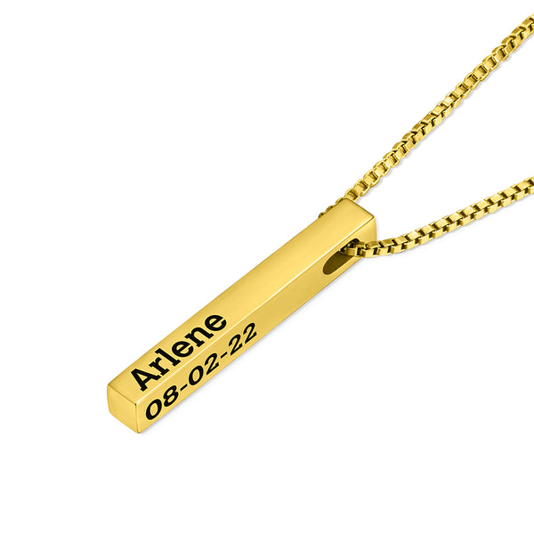 Custom Engraved 4 Sides Bar Necklace